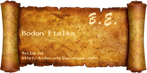 Bodon Etelka névjegykártya